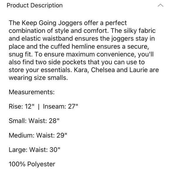 NWOT Lauriebelles “Keep Going Joggers” - Picture 8 of 8